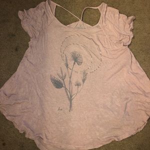 Blush Curved Hem Graphic T-shirt